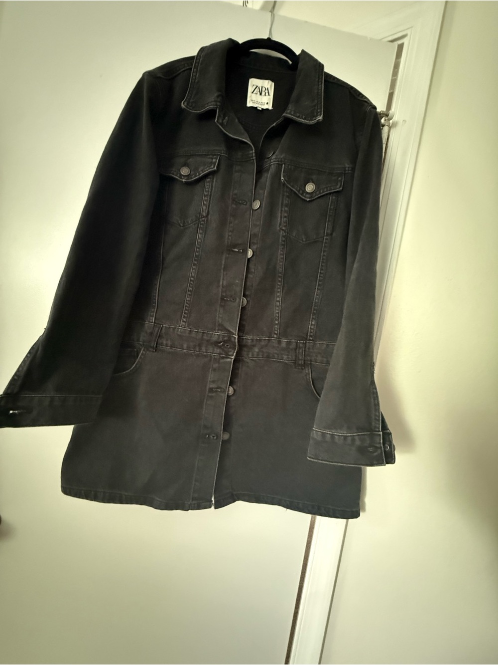 Zara Black Mini Denim Dress